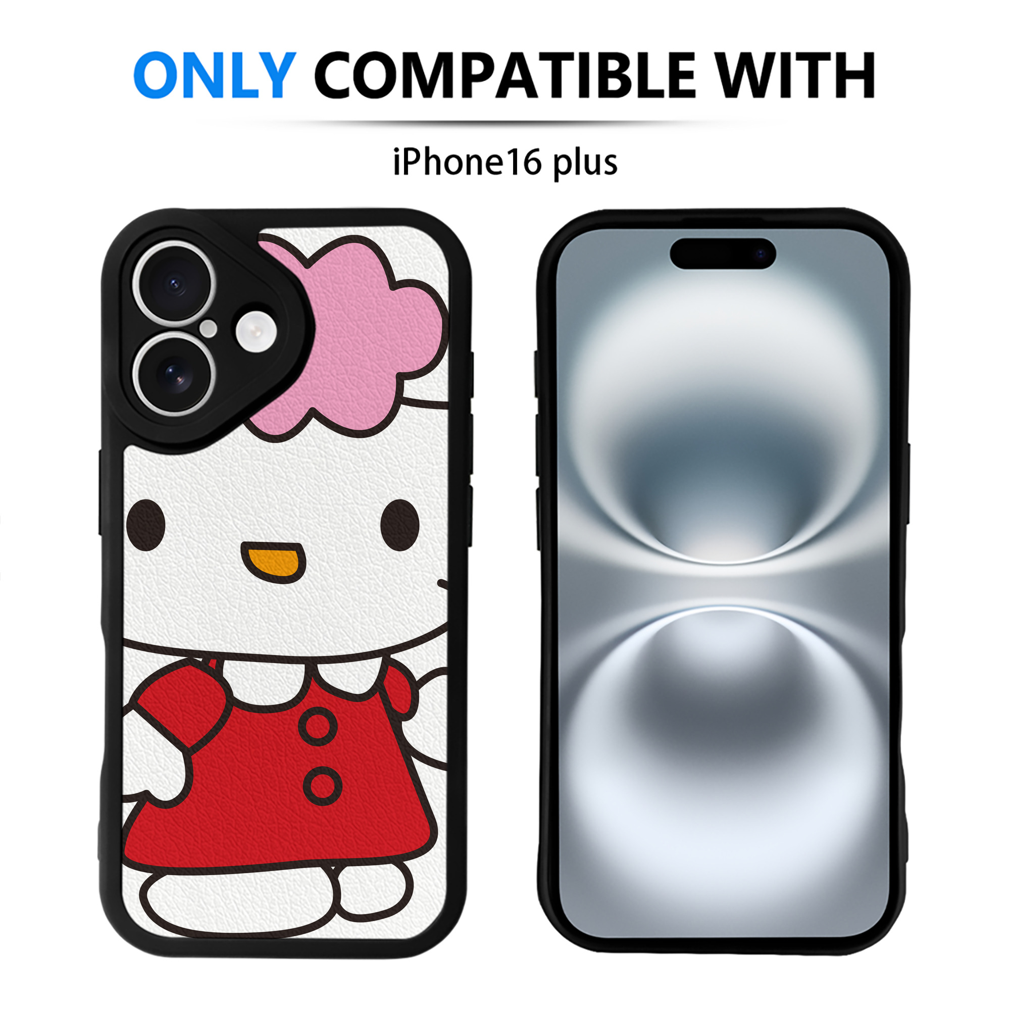 （画像用） Hello Kitty ハローキティ 【iPhone 16シリーズ対応】シリコンスマホケース（レザー調） 材質：シリコン